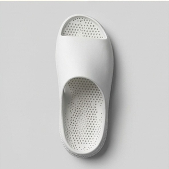 Top-down view of a custom 3D-printed sandal footbed